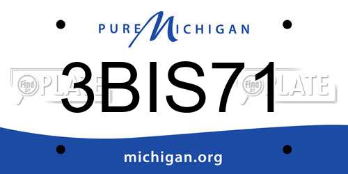 3BIS71 Michigan License Plate
