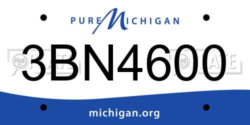 3BN4600 Michigan License Plate
