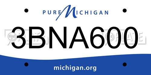 3BNA600 Michigan License Plate