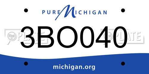 3BO040 Michigan License Plate