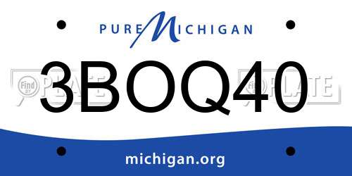 3BOQ40 Michigan License Plate