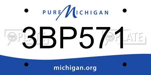 3BP571 Michigan License Plate