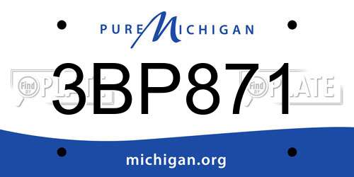 3BP871 Michigan License Plate