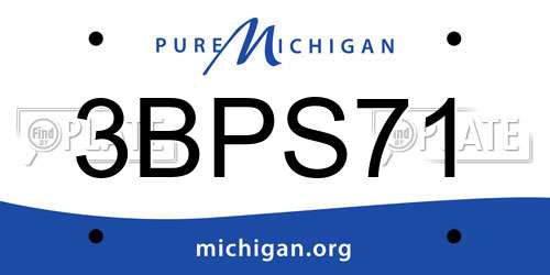 3BPS71 Michigan License Plate