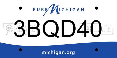 3BQD40 Michigan License Plate