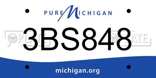 3BS848 Michigan License Plate