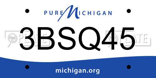 3BSQ45 Michigan License Plate