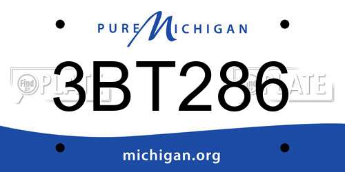 3BT286 Michigan License Plate