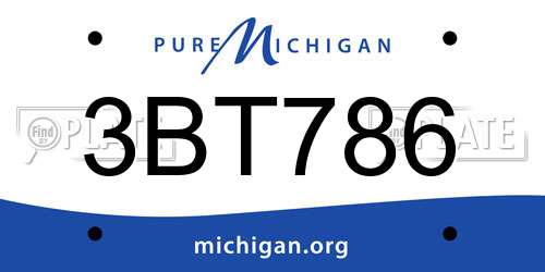 3BT786 Michigan License Plate