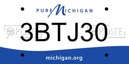 3BTJ30 Michigan License Plate