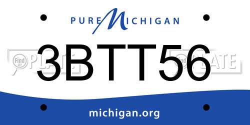 3BTT56 Michigan License Plate