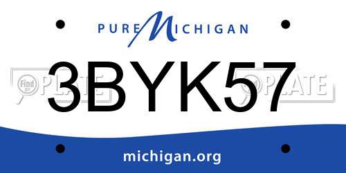 3BYK57 Michigan License Plate