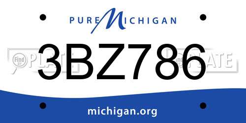 3BZ786 Michigan License Plate