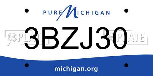 3BZJ30 Michigan License Plate