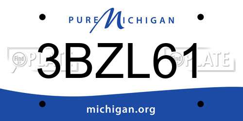 3BZL61 Michigan License Plate