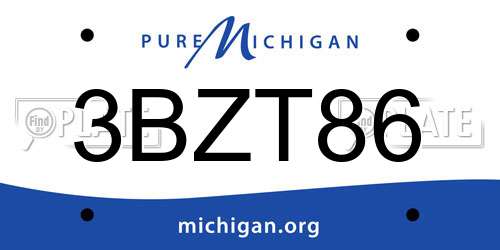 3BZT86 Michigan License Plate