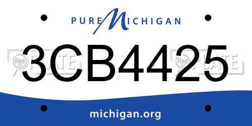 3CB4425 Michigan License Plate