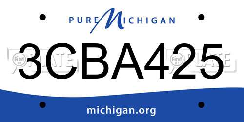 3CBA425 Michigan License Plate