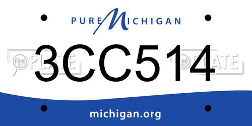 3CC514 Michigan License Plate