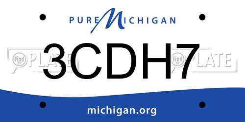 3CDH7 Michigan License Plate
