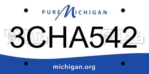 3CHA542 Michigan License Plate