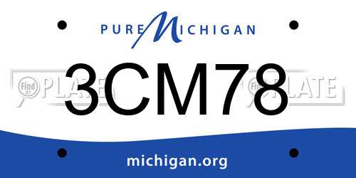 3CM78 Michigan License Plate