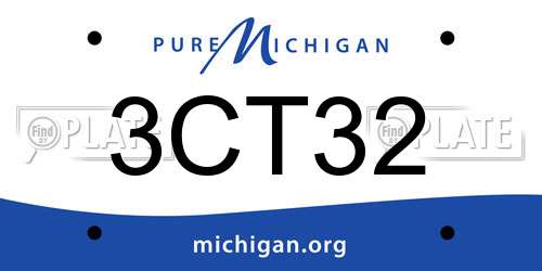 3CT32 Michigan License Plate