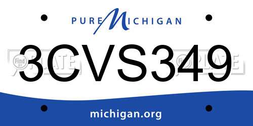 3CVS349 Michigan License Plate