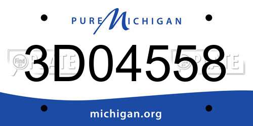 3D04558 Michigan License Plate