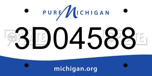 3D04588 Michigan License Plate