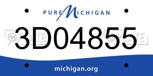 3D04855 Michigan License Plate