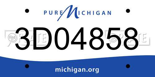 3D04858 Michigan License Plate