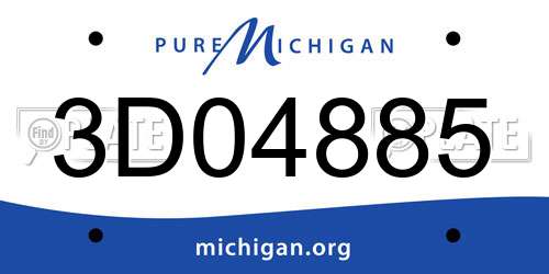 3D04885 Michigan License Plate