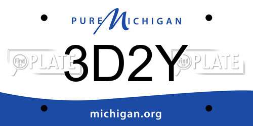 3D2Y Michigan License Plate
