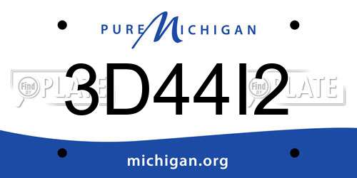 3D44I2 Michigan License Plate