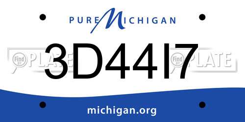 3D44I7 Michigan License Plate