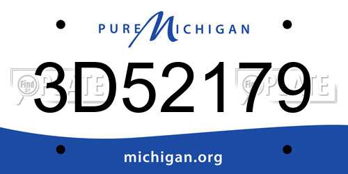 3D52179 Michigan License Plate