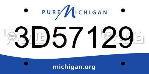 3D57129 Michigan License Plate