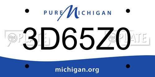 3D65Z0 Michigan License Plate