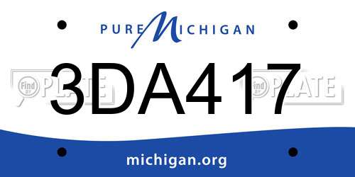 3DA417 Michigan License Plate