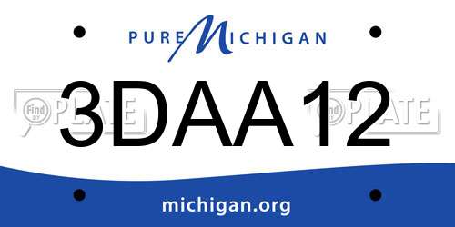 3DAA12 Michigan License Plate