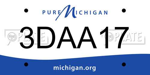 3DAA17 Michigan License Plate