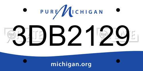 3DB2129 Michigan License Plate