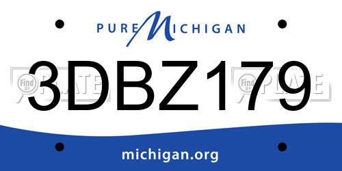 3DBZ179 Michigan License Plate