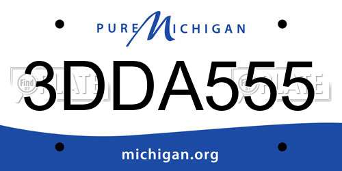 3DDA555 Michigan License Plate