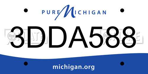 3DDA588 Michigan License Plate