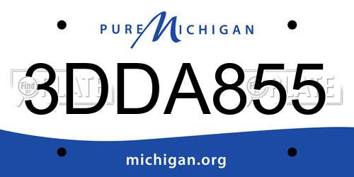3DDA855 Michigan License Plate