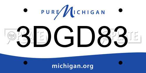 3DGD83 Michigan License Plate