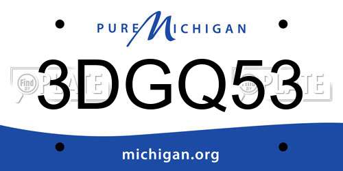 3DGQ53 Michigan License Plate