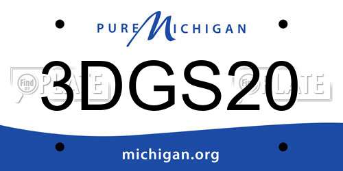 3DGS20 Michigan License Plate